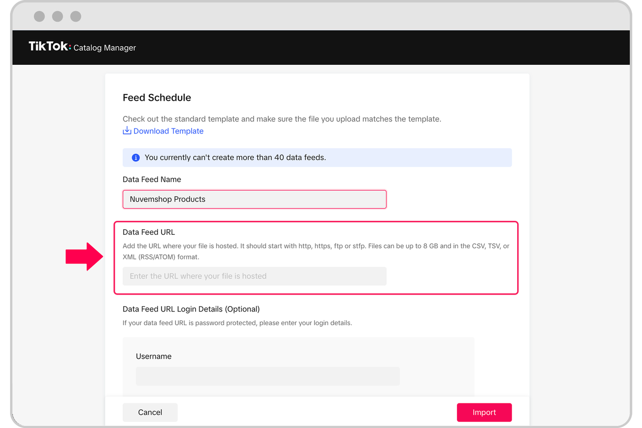 Nuvemshop上的TikTok设置指南