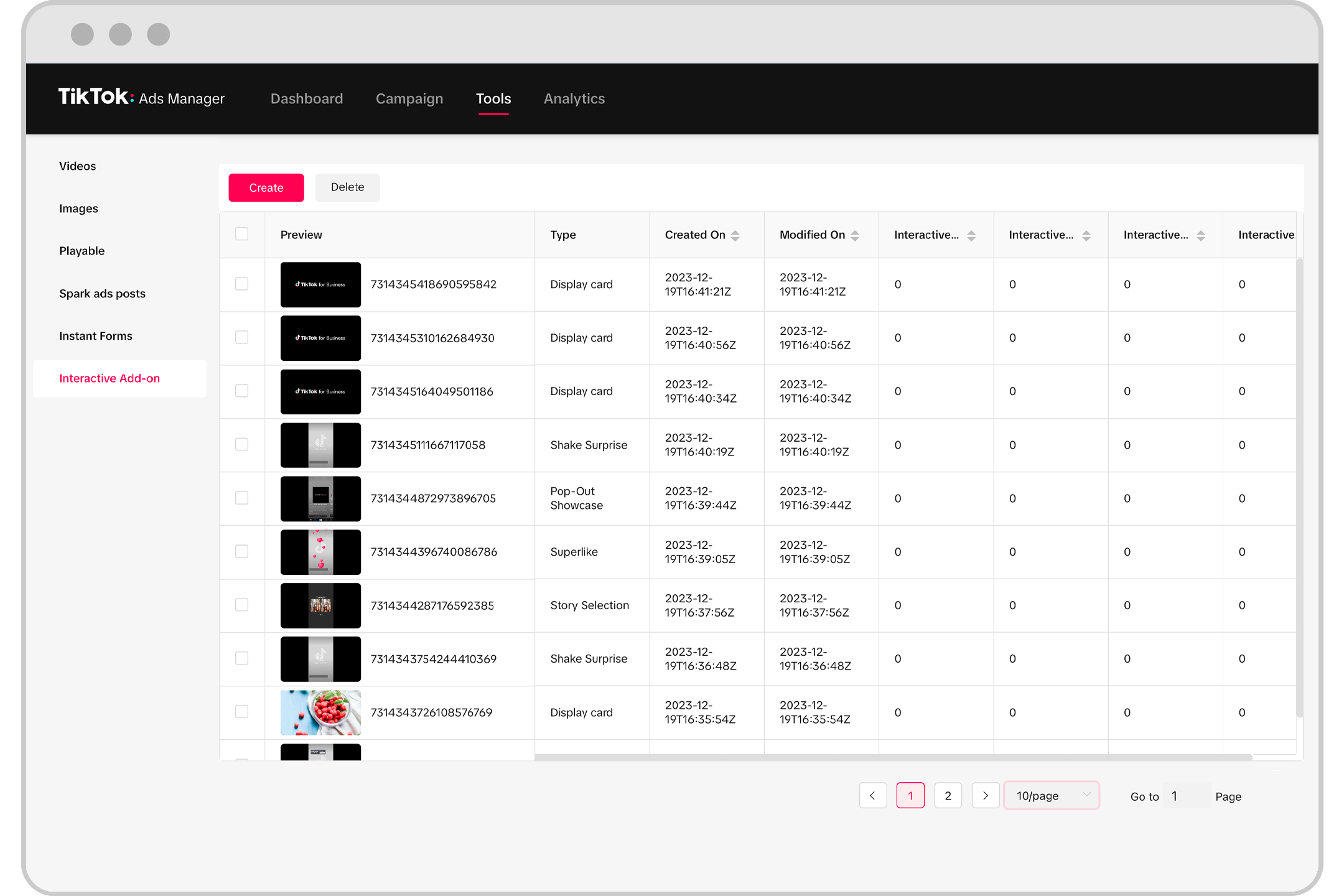Creative Library Page TikTok Ads Manager