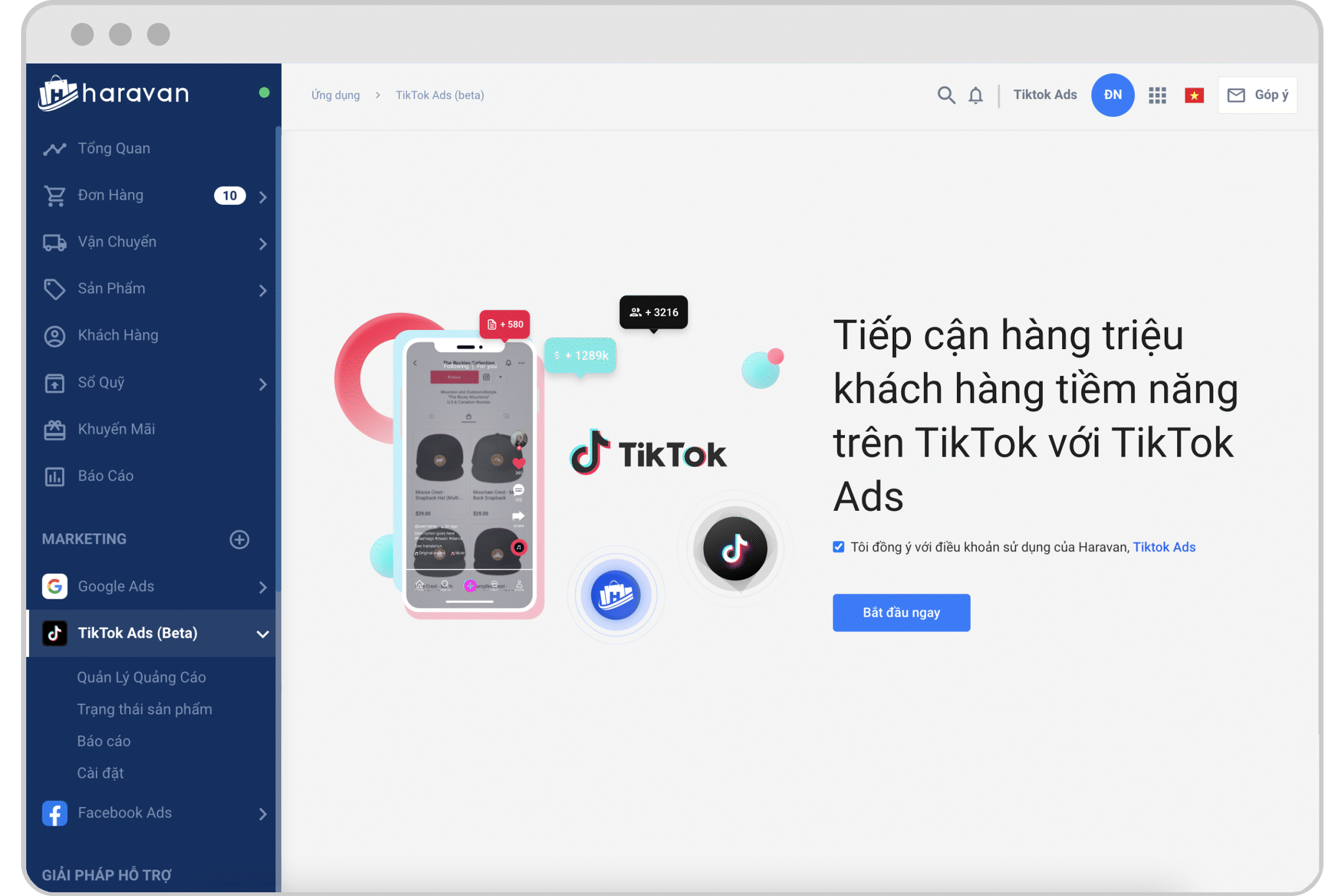 Haravan 上的 TikTok 设置指南