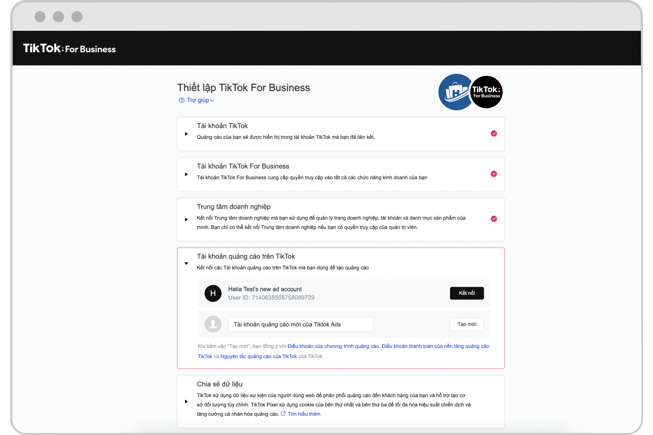 Haravan 上的 TikTok 设置指南