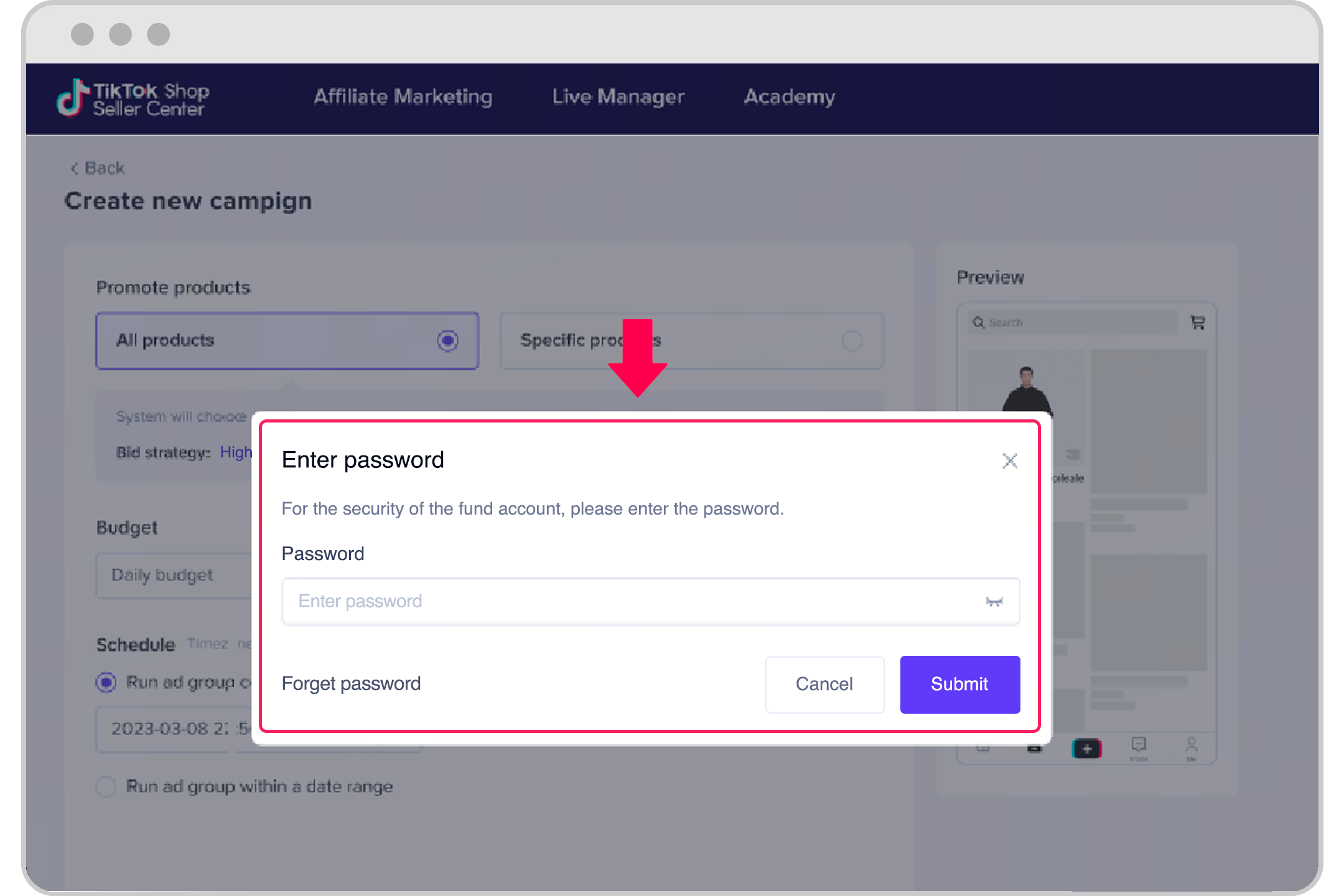 使用 GMV 支付广告费用