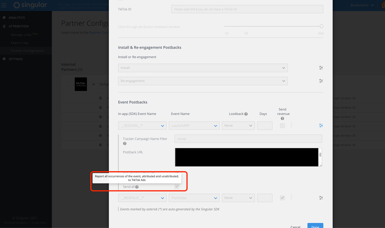 启用未归因事件 - 奇异 - PNG
