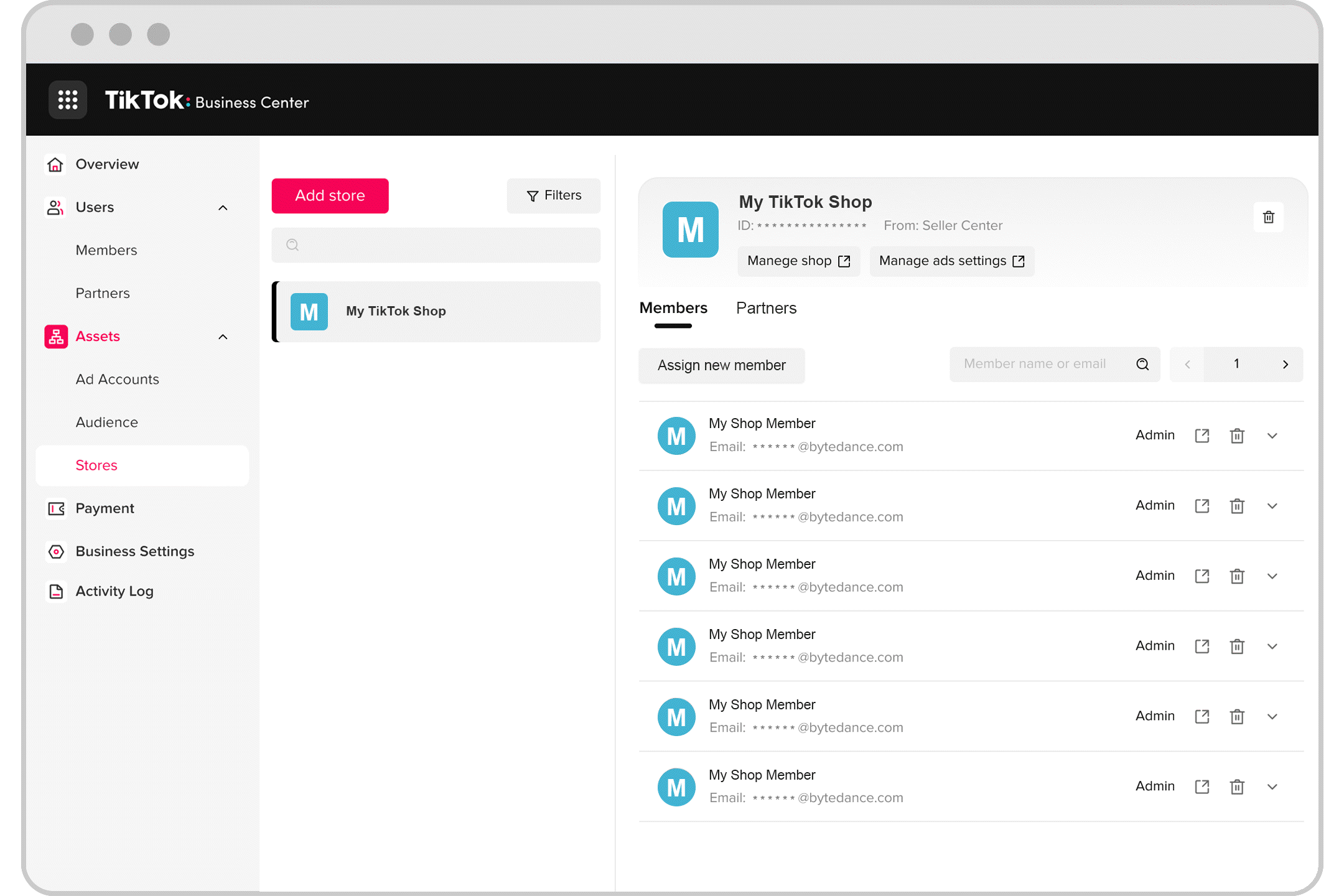 对于卖家 - 认领,从商务中心创建 TikTok 商店