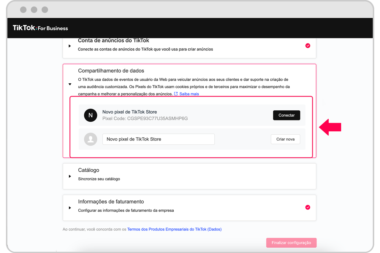Nuvemshop上的TikTok设置指南
