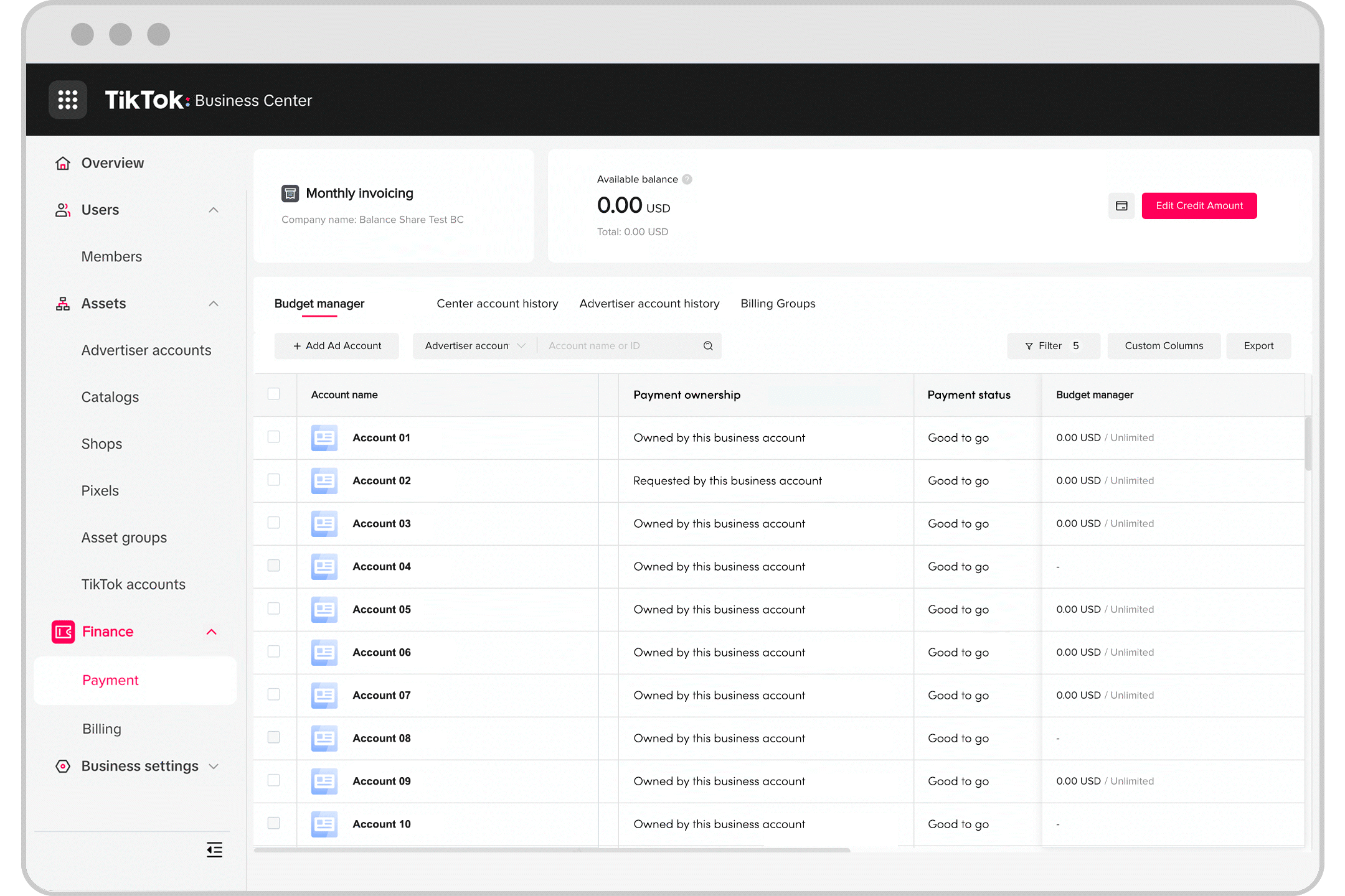关于商务中心中的账单共享