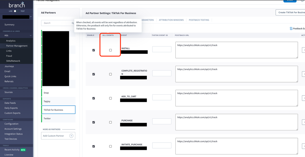 启用未归因的事件 - 分支 - PNG