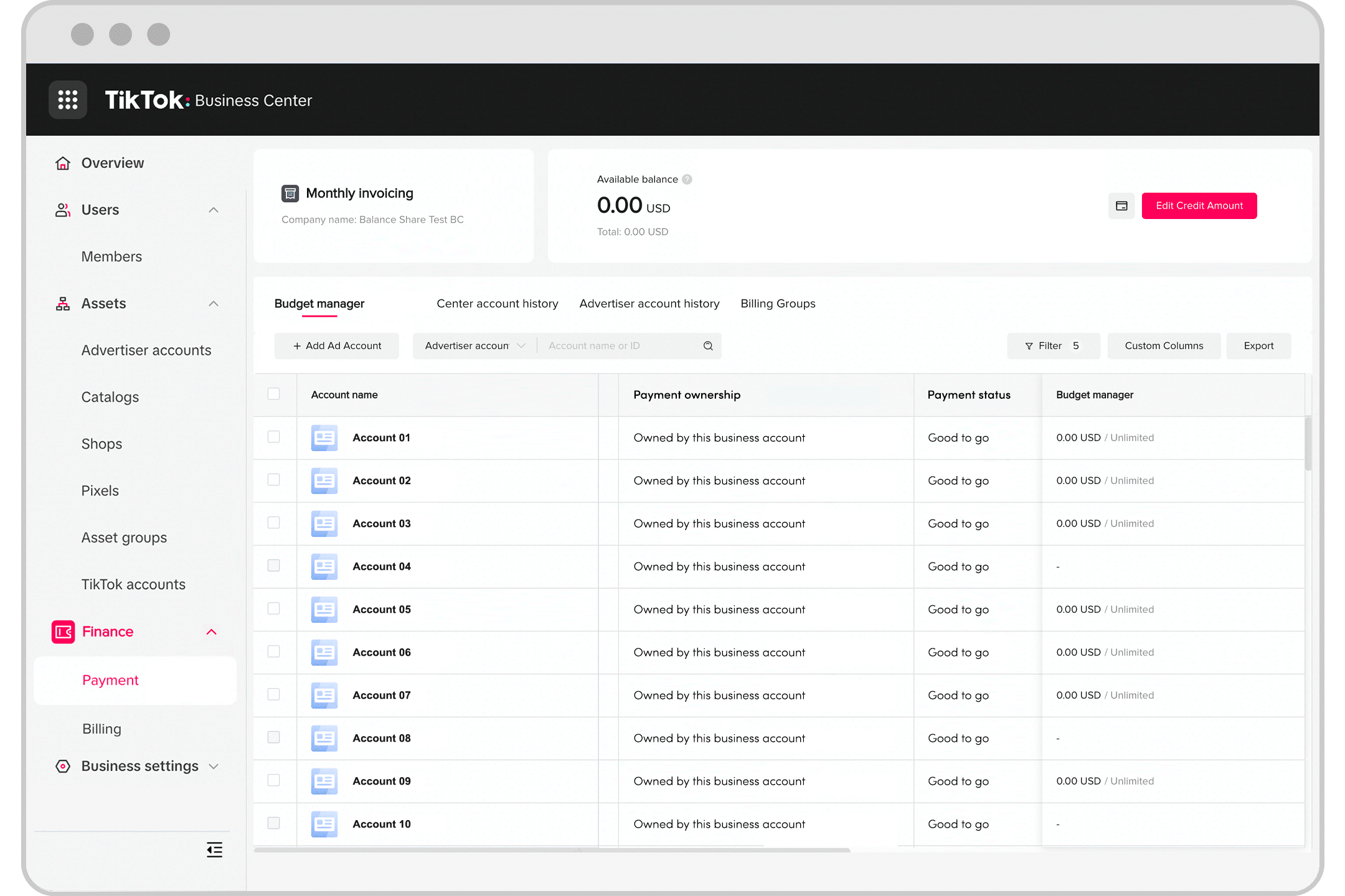 关于商务中心中的账单共享