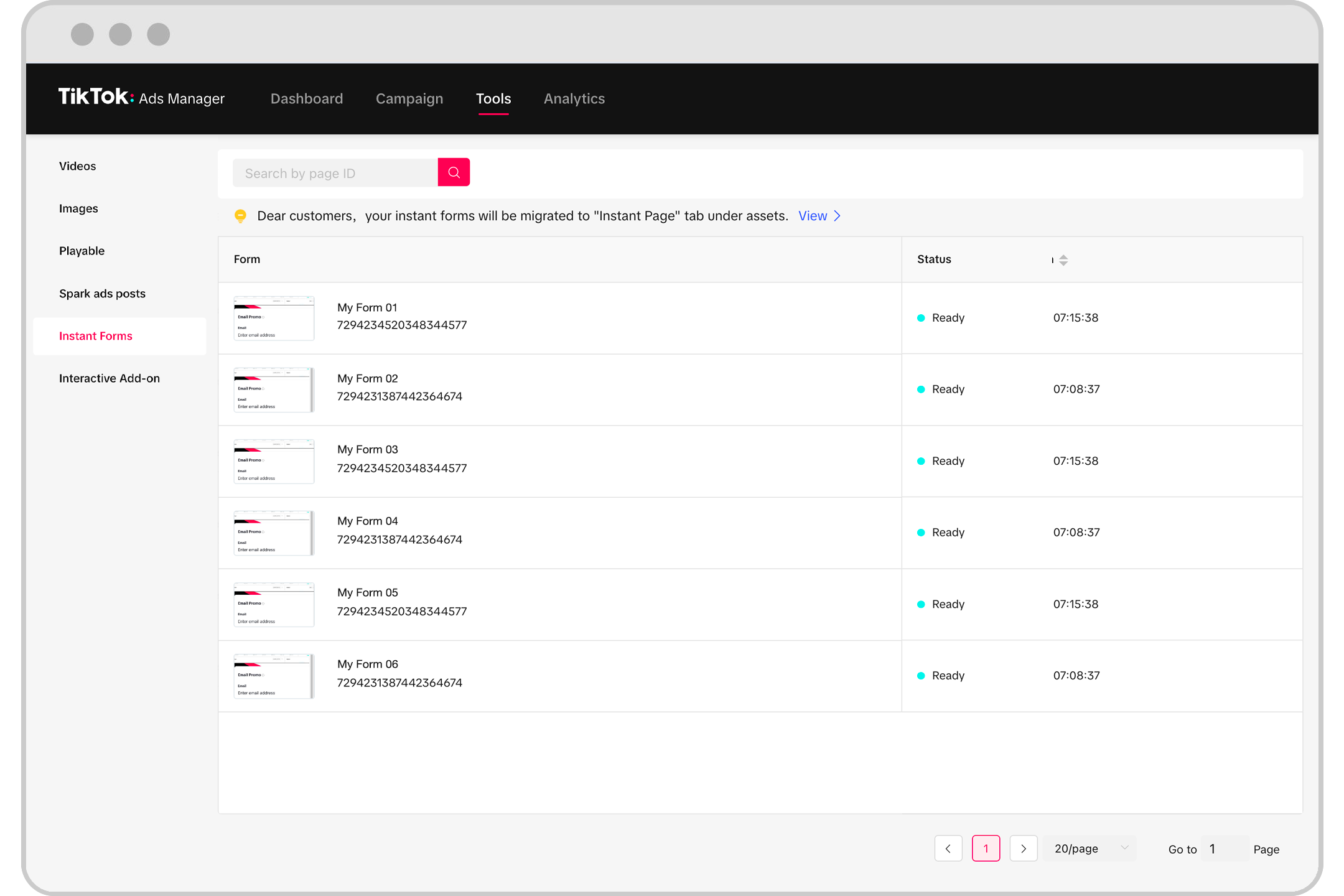 Creative Library Page TikTok Ads Manager